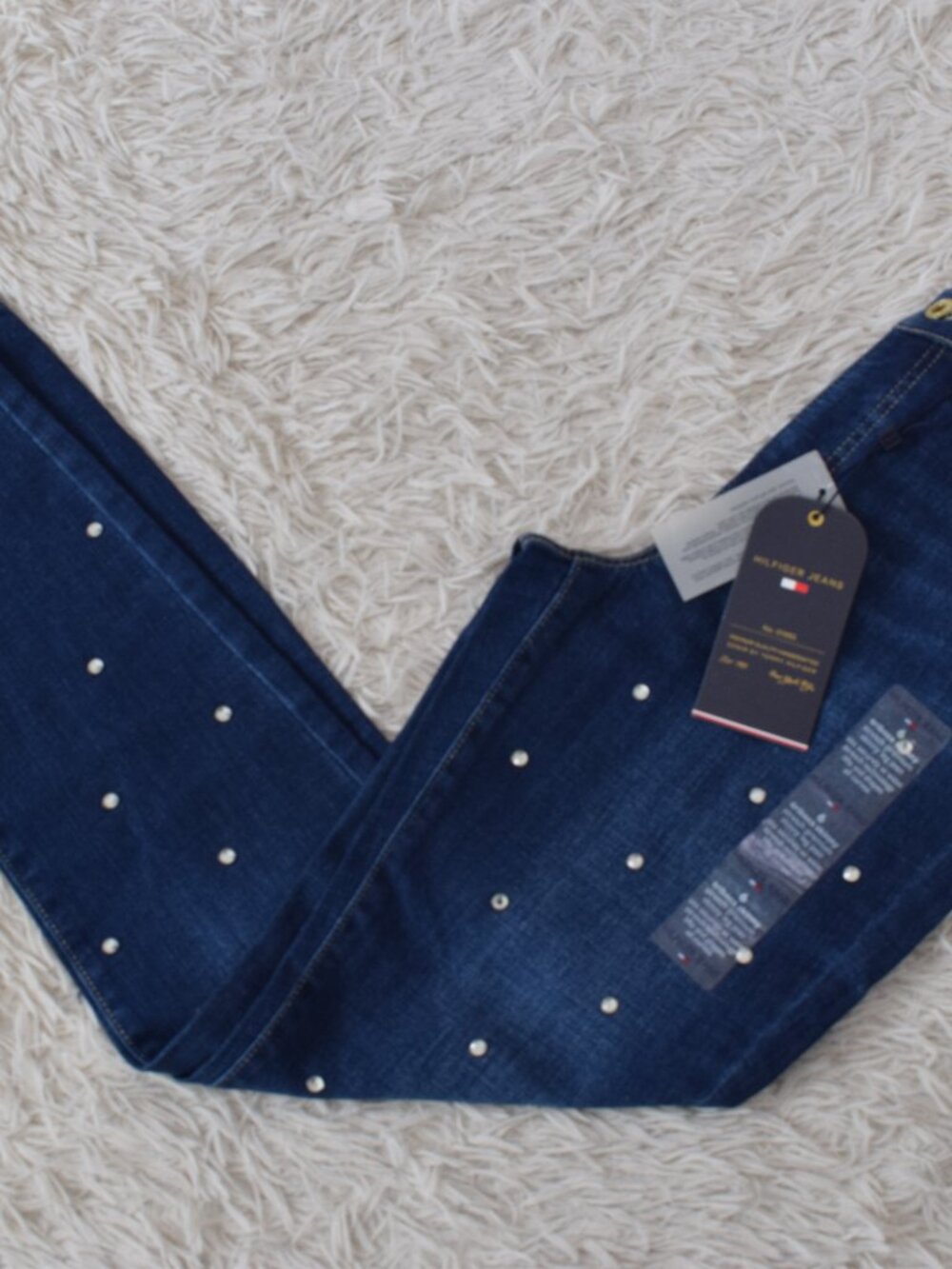 NWT Tommy Hilfiger Tribecca Skinny Jeans Sz 6 Stretch Rhinestone Bling Denim Y2K - Picture 5 of 11